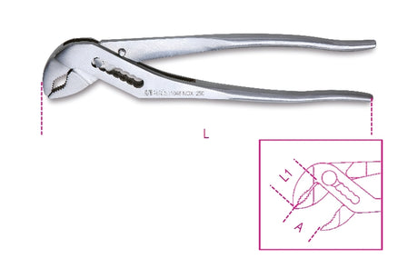 1048INOX | Slip joint pliers, boxed joints, made of stainless steel