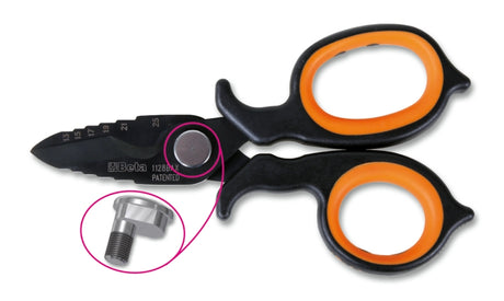 1128BAX | Double-acting electricians' scissors, with milling profiles in DLC-coated stainless steel