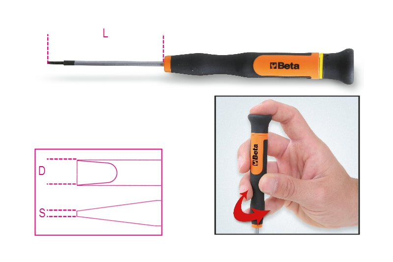 1257LP 1,2-MICRO-SCREWDRIVERS SLOTTED