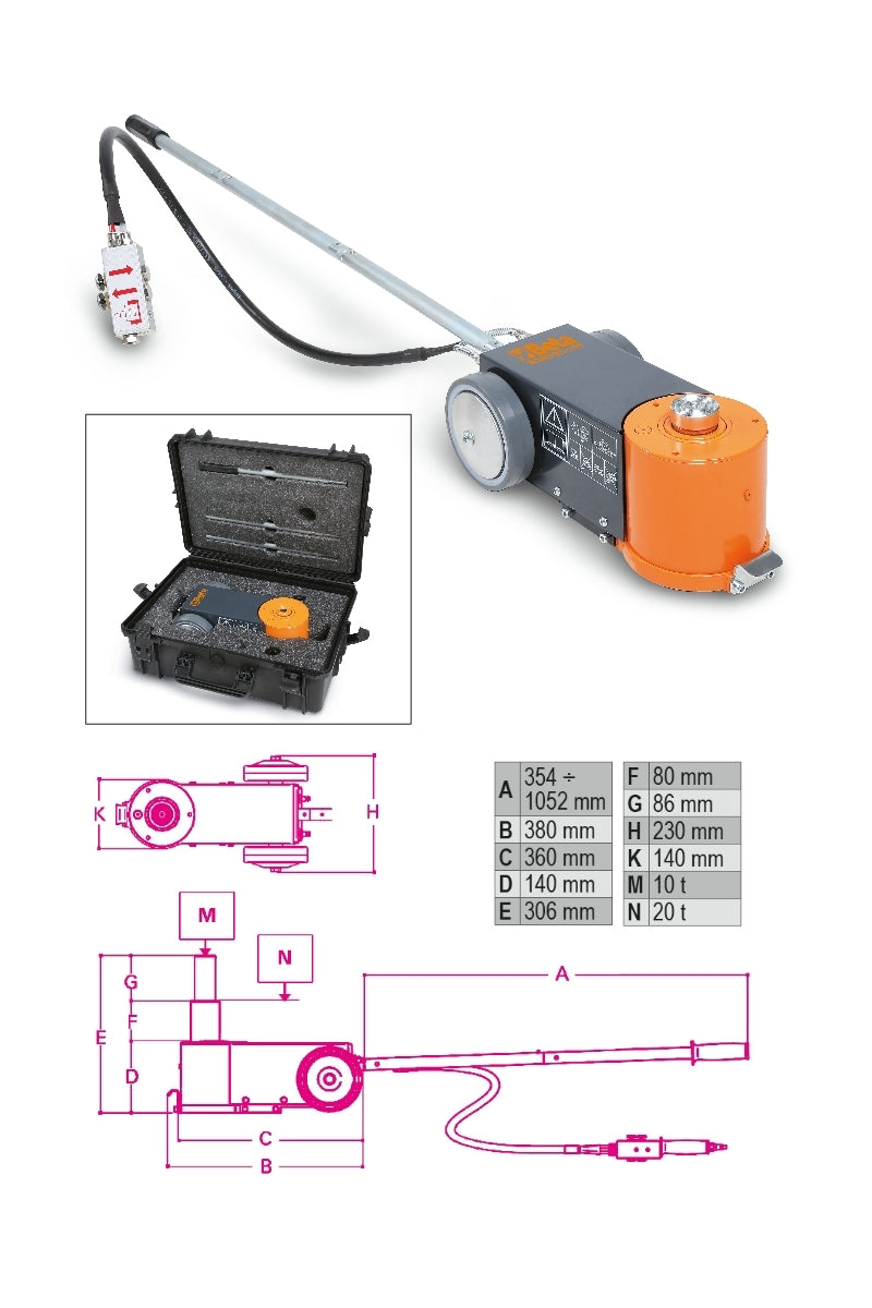 3065/20-10T-AIR HYDRAULIC JACK, 20/10 T